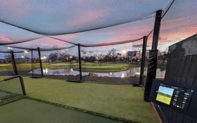 tee line driving range turf with golf simulator setup in Atlanta GA